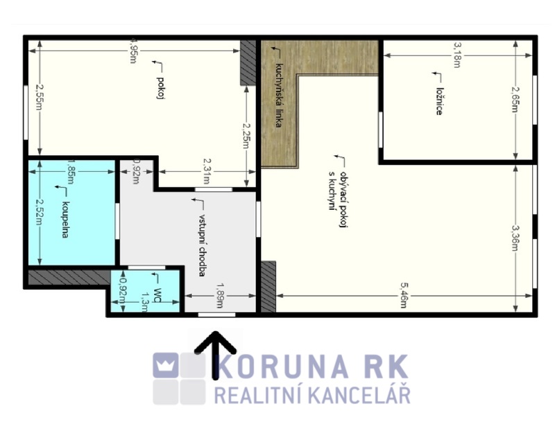 Pronájem bytu 3+kk na Lidické třídě, Č. Budějovice